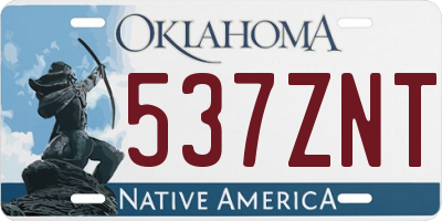 OK license plate 537ZNT