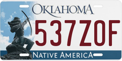 OK license plate 537ZOF