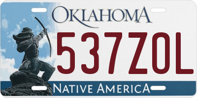 OK license plate 537ZOL