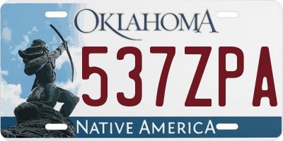 OK license plate 537ZPA