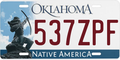 OK license plate 537ZPF