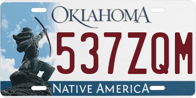 OK license plate 537ZQM