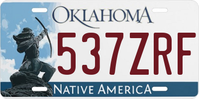 OK license plate 537ZRF