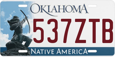 OK license plate 537ZTB