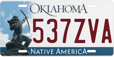 OK license plate 537ZVA