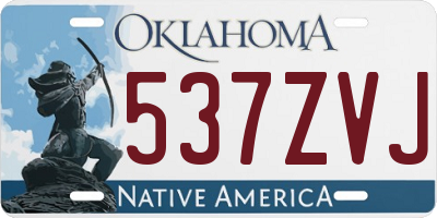 OK license plate 537ZVJ