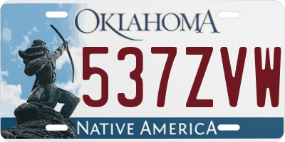 OK license plate 537ZVW