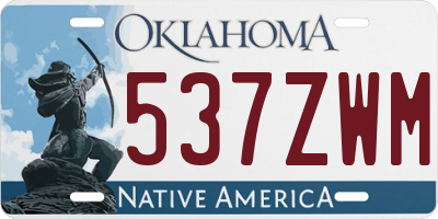OK license plate 537ZWM