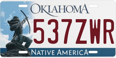 OK license plate 537ZWR