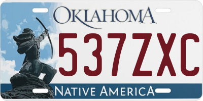 OK license plate 537ZXC