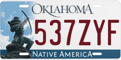 OK license plate 537ZYF