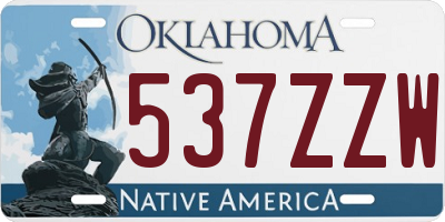 OK license plate 537ZZW