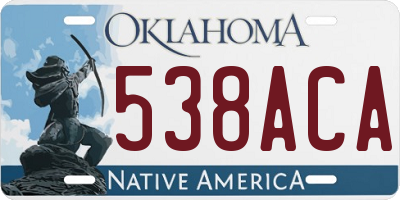 OK license plate 538ACA