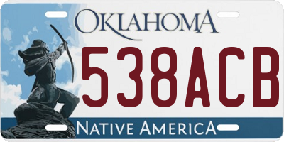 OK license plate 538ACB