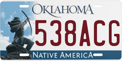 OK license plate 538ACG