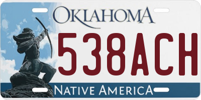 OK license plate 538ACH