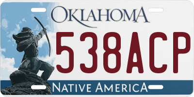 OK license plate 538ACP