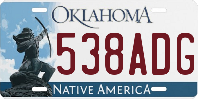 OK license plate 538ADG