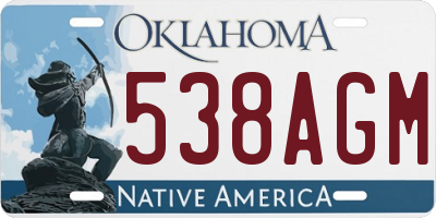 OK license plate 538AGM
