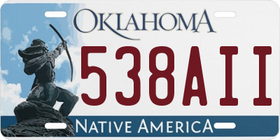 OK license plate 538AII
