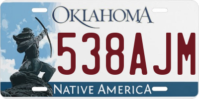 OK license plate 538AJM