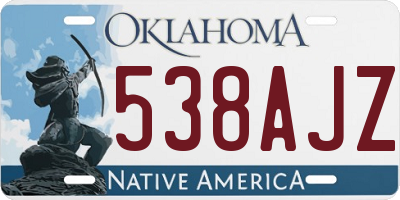 OK license plate 538AJZ