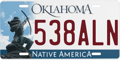 OK license plate 538ALN