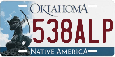 OK license plate 538ALP