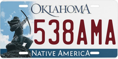 OK license plate 538AMA
