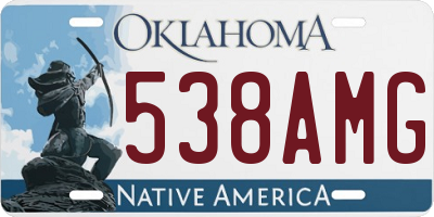 OK license plate 538AMG