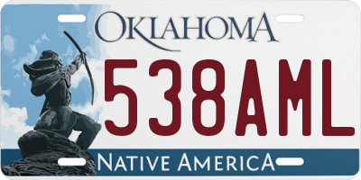 OK license plate 538AML