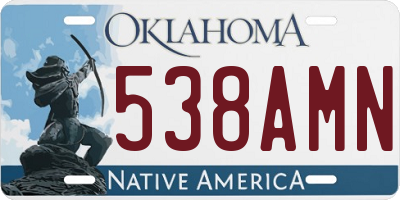 OK license plate 538AMN