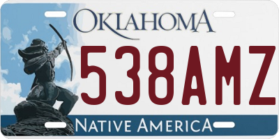 OK license plate 538AMZ