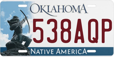 OK license plate 538AQP