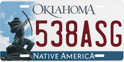 OK license plate 538ASG