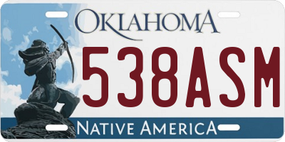 OK license plate 538ASM