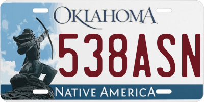 OK license plate 538ASN