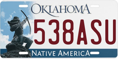 OK license plate 538ASU