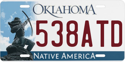 OK license plate 538ATD