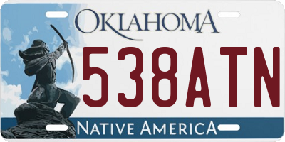 OK license plate 538ATN