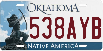 OK license plate 538AYB