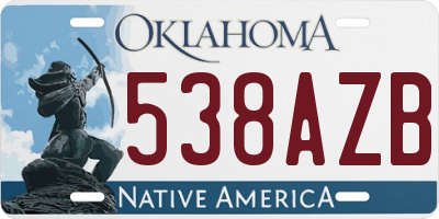 OK license plate 538AZB