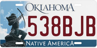 OK license plate 538BJB