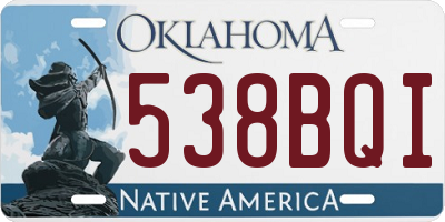 OK license plate 538BQI