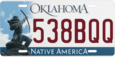 OK license plate 538BQQ