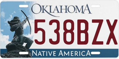 OK license plate 538BZX