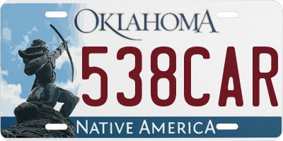 OK license plate 538CAR