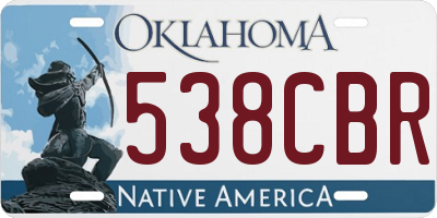 OK license plate 538CBR