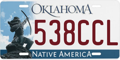 OK license plate 538CCL