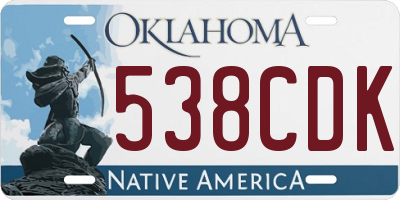 OK license plate 538CDK